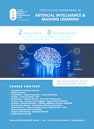 Certificate Course in Artificial Intelligence & Machine Learning