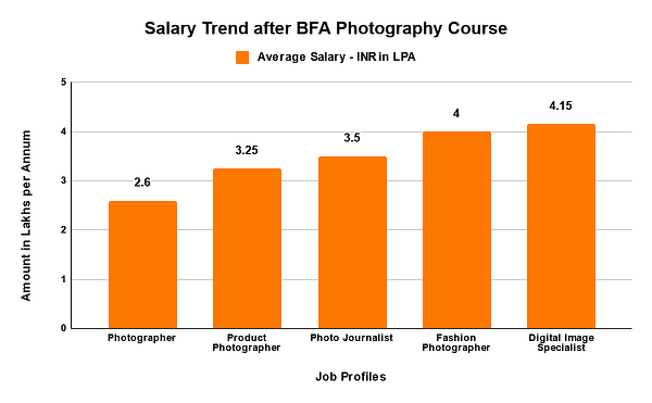 Salary Trend after BFA Photography Course